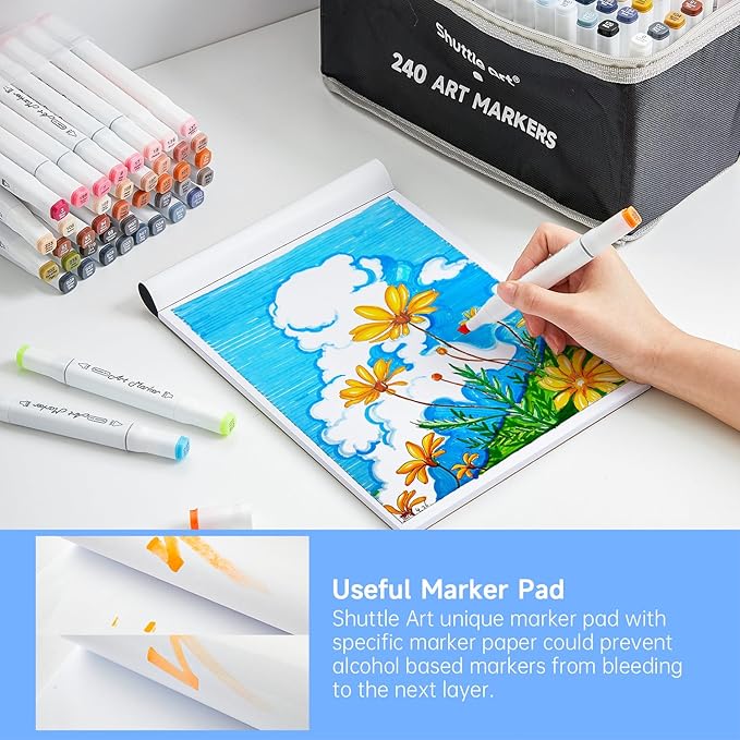 Shuttle Art 240 Colors Alcohol Markers, 239 Colors Dual Tip Art Marker Set Plus - Image 5