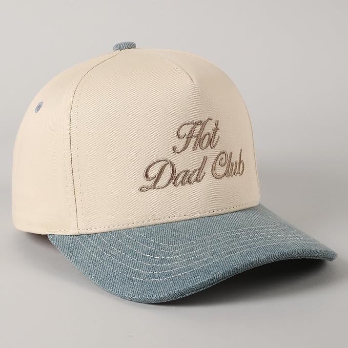 MIRMARU Two-Tone Vintage Canvas Trucker Hats for Men & Women, Adjustable Size Baseball Caps with Trendy Embroidered Design