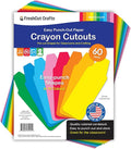 60 Pieces Crayon Cutouts for Kids Crafts, Bright Paper Crayon Shapes for by FreshCutCrafts