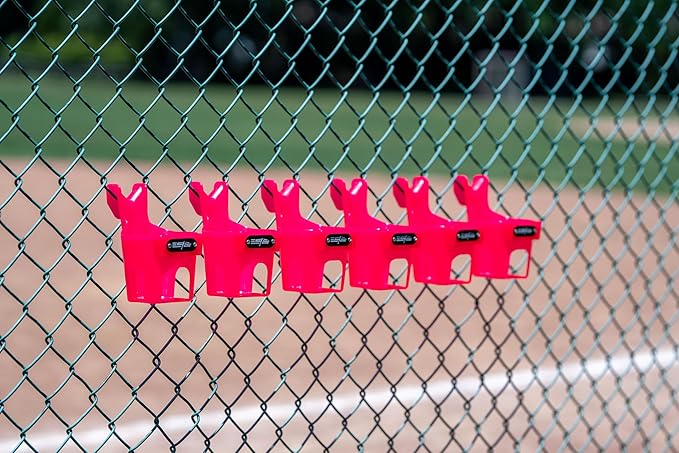 Fence Cup Holder | Drink Holder for Chain Link Fence | Fits Stanley, Yeti & Gatorade | Baseball Dugout, Softball, Pickleball & Tennis | Made in USA | The Fence Buddy (Hot Pink)