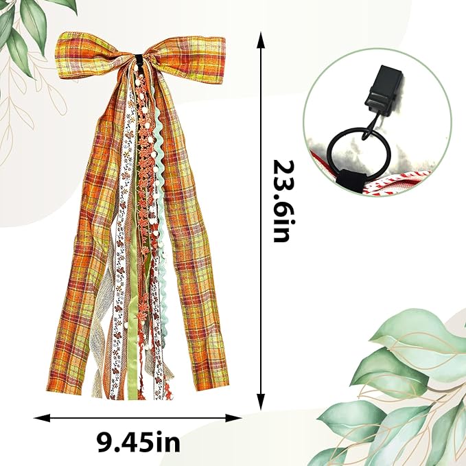 Large Fall Ribbon Bow for Wreath - Image 2