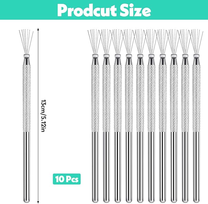 10 Pcs Needle Tools for Clay, Clay Modeling Tools, Seven Needles Wire Texture - Image 2