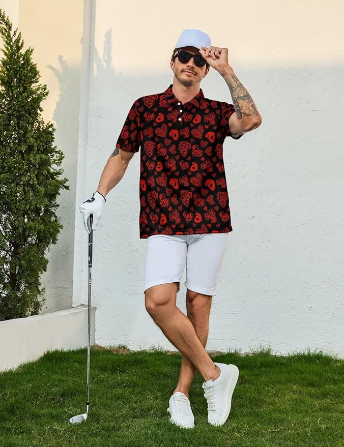 Mens Golf Shirts Golf Polo Shirts for Men Short Sleeve Polo Shirts Golf Gifts