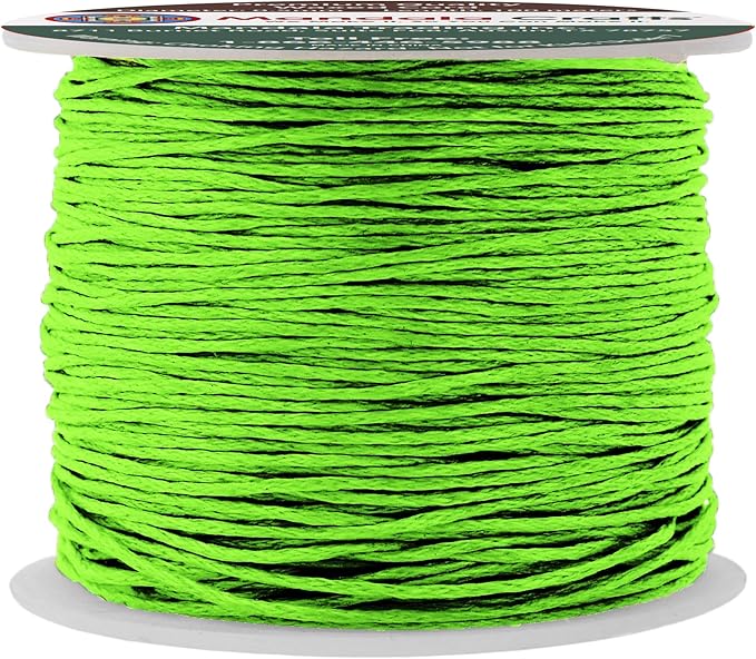 Mandala Crafts 0.5mm 109 Yards Lime Green Cotton Waxed Cord by MandalaCrafts