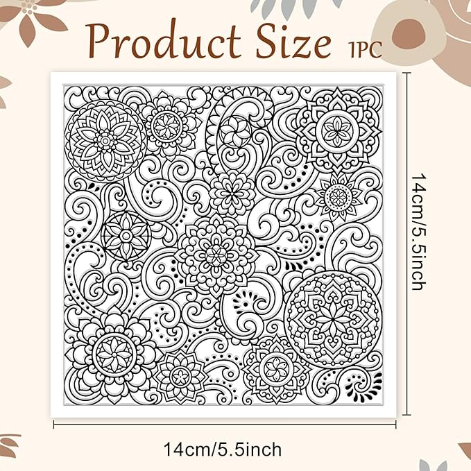 CHGCRAFT Mandala Polymer Clay Texture Sheets Scroll Pattern Silicone Texture - Image 2