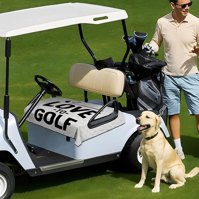 Golf Cart Seat Covers, Golf Cart Seat Towel Blanket for 2-Seat Golf Carts, Breathable Golf Cart Seat Cushions Golf Club Car Accessories 51'' x 31''