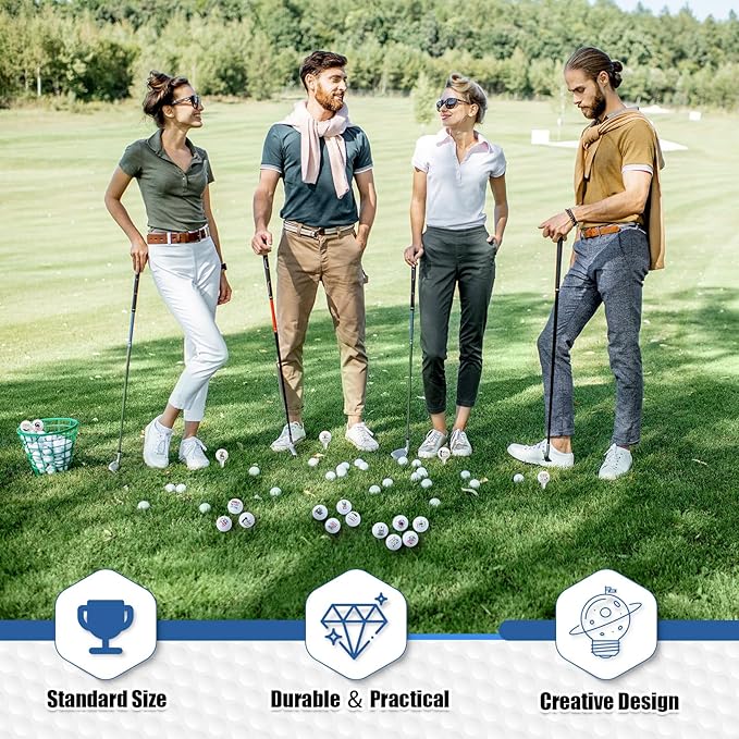 MiniInflat 18 Pcs Funny Golf Balls Gifts Set 12 Humor Golf Balls and 6 Tees for Men Women Coworkers Employees Golfers Birthday Retirement