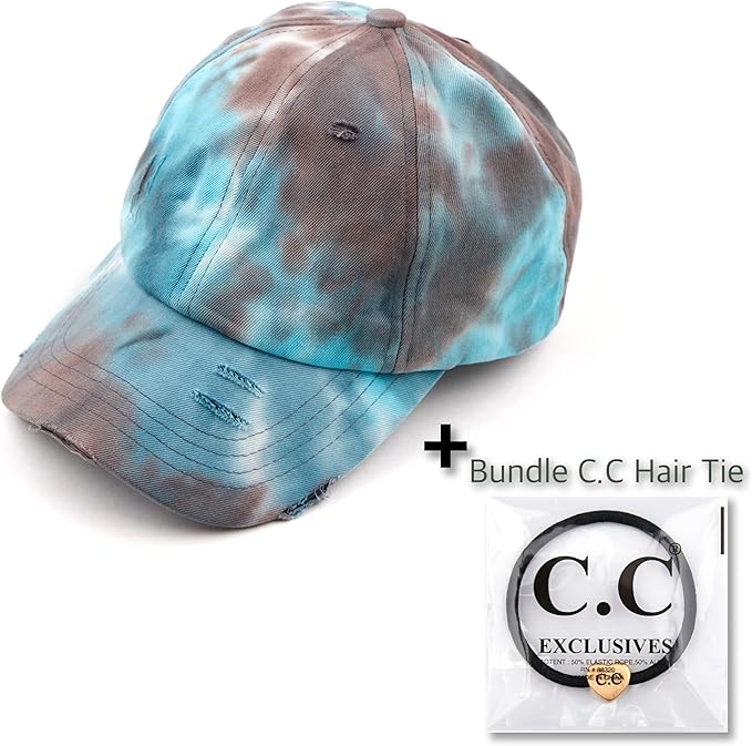 C.C Ponycap Messy High Bun Ponytail Adjustable Glitter Mesh Trucker Baseball Cap