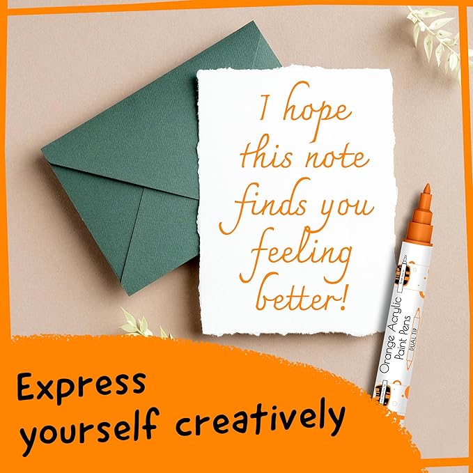 4 Dual Tip Orange Paint Pen Metallic - Image 8