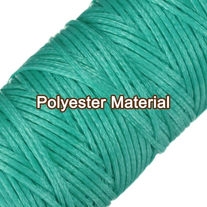 uxcell Leather Sewing Waxed Thread, 55 Yards / 50m 0.8mm 150D Flat Polyester - Image 3