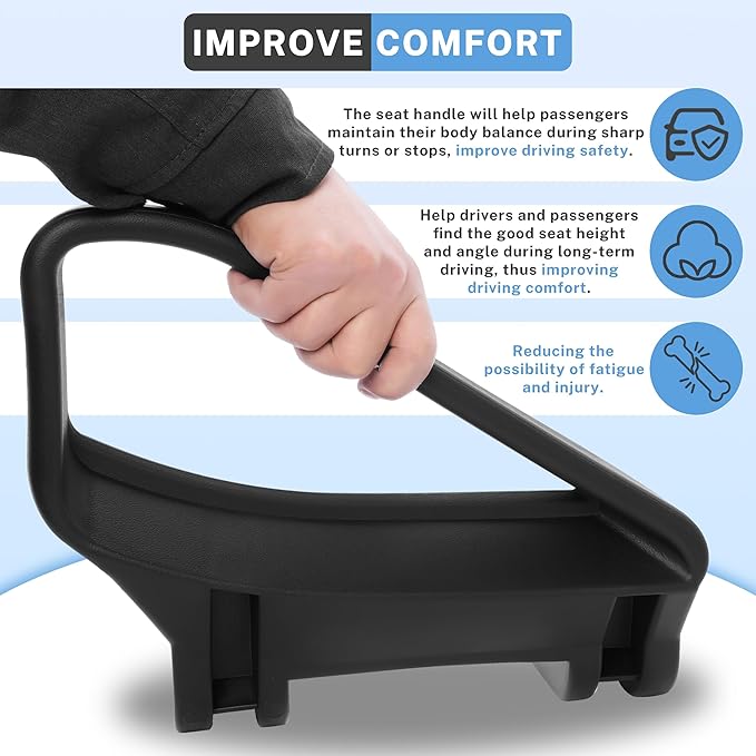 HECASA Golf Cart Seat Handle Pair Compatible with 1994-Up EZGO TXT Gas & Electric Replacement for 71701-G01 71702-G01 Arm Rest Hip Restraints Driver & Passenger Side Plastic Black