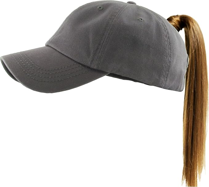 Classic Plain Ponytail Messy High Bun Headwear Adjustable Cotton Trucker Mesh Glitter Hat Baseball Cap