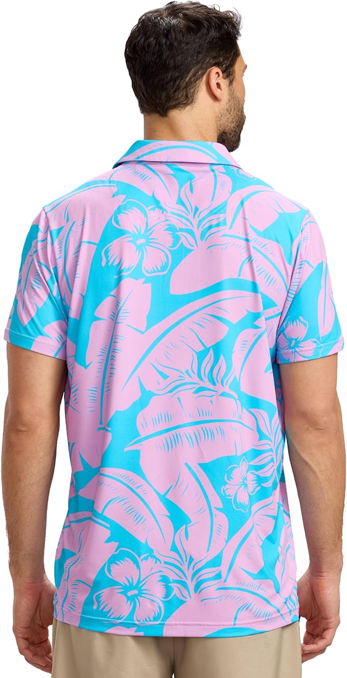 Tipsy Elves Men's Performance Golf Shirt - 4-Way Stretch, Quick Dry, Athletic Cut - Golf Polo