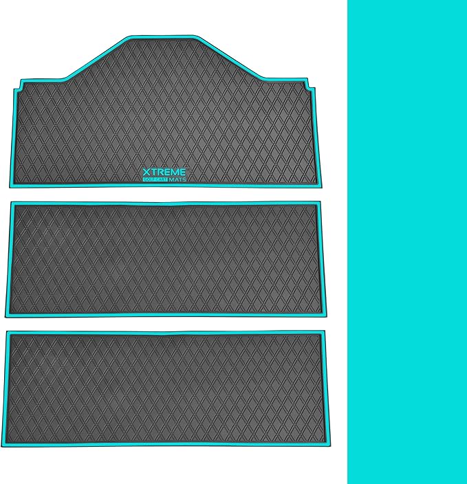 Xtreme MATS Evolution D5 Golf Cart Floor Mat Set - Rubber Double Diamond Design - Fits DMAX, D5, 2+2, 4F, 6F, Including Evolution Maverick and Ranger Trims