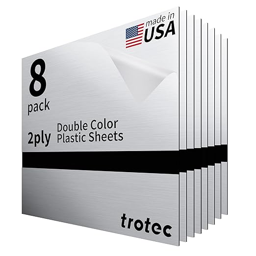 Trotec | Metallic Looking Acrylic Sheet | 12"x12"x1/32, Name Plate | USA Made by TrotecEngravingSupplies