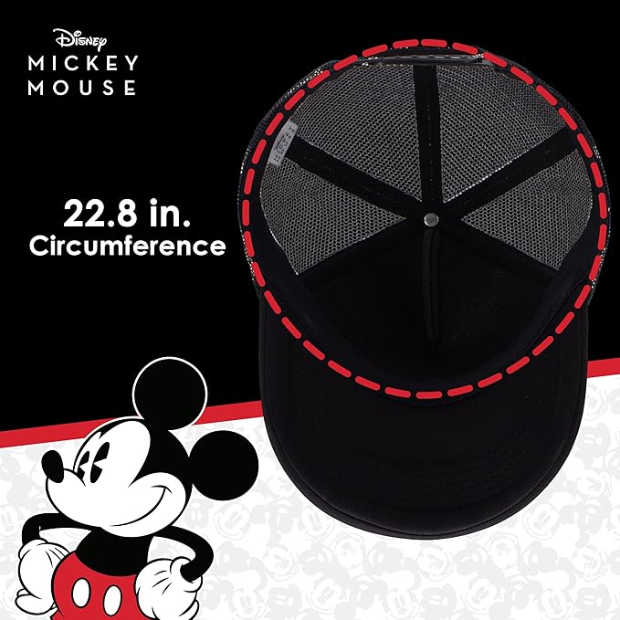 Concept One Unisex Adult Disney Mickey Mouse Trucker Hat, Rainbow Pride Mesh Back Snapback Baseball Cap