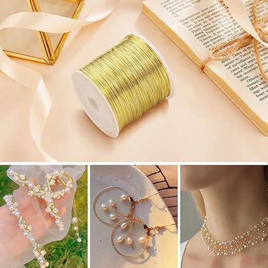 26 Gauge Craft Wire Jewelry Wire 100M/0.4mm Gold Plated Thin Brass Wire Soft - Image 3