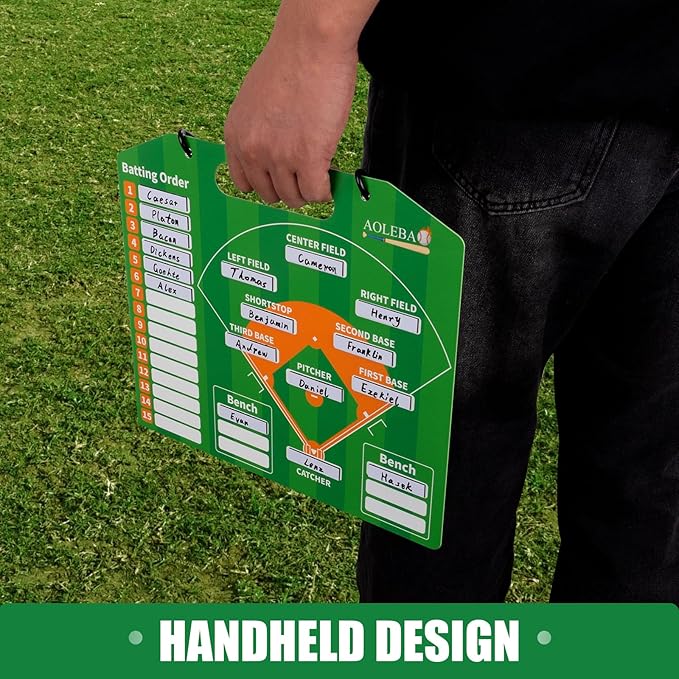 AOLEBA Baseball Lineup Board for Dugout,Dry Erase Magnetic Metal Baseball Clipboard for Coaches