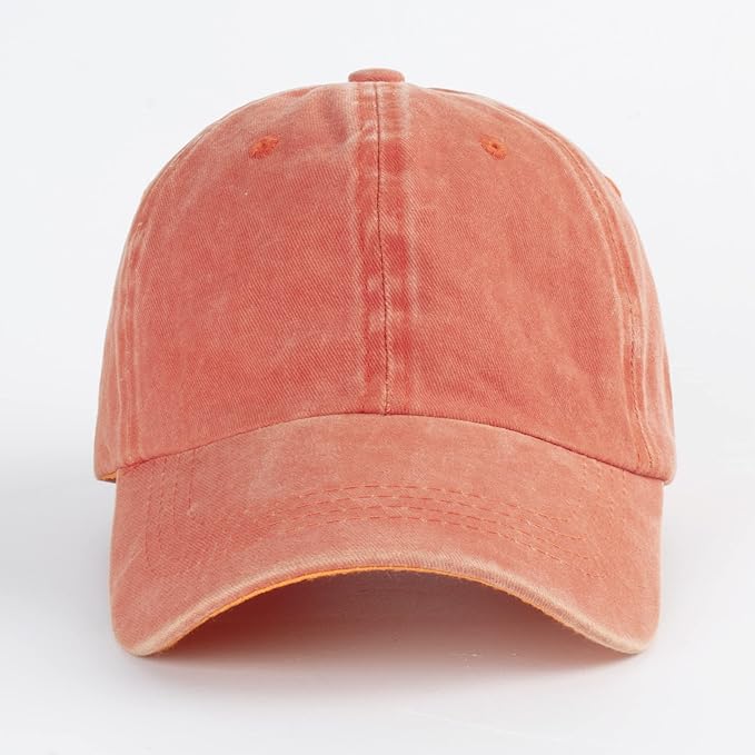 LANGZHEN Unisex Baseball Cap 100% Cotton Fits Men Women Washed Denim Adjustable Dad Hat