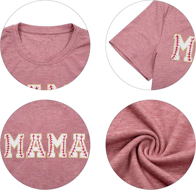 Baseball Mom Shirt Women Baseball Shirt Oversized Chenille Game Day Tops Sports Fan Gift Clothes