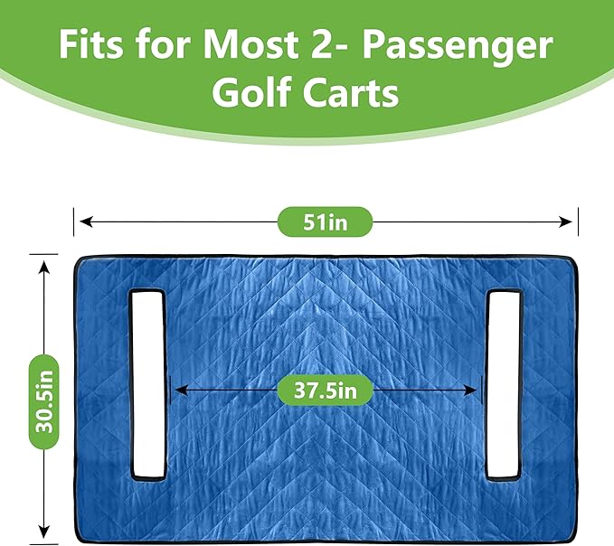 Golf Cart Seat Covers,Golf Cart Seat Towel Blanket,Soft Plush Golf Cart Seat Cover Fits for EZGO, Club Car, Yamaha and More,Golf Cart Accessories,Golf Gifts for Men（Blue）