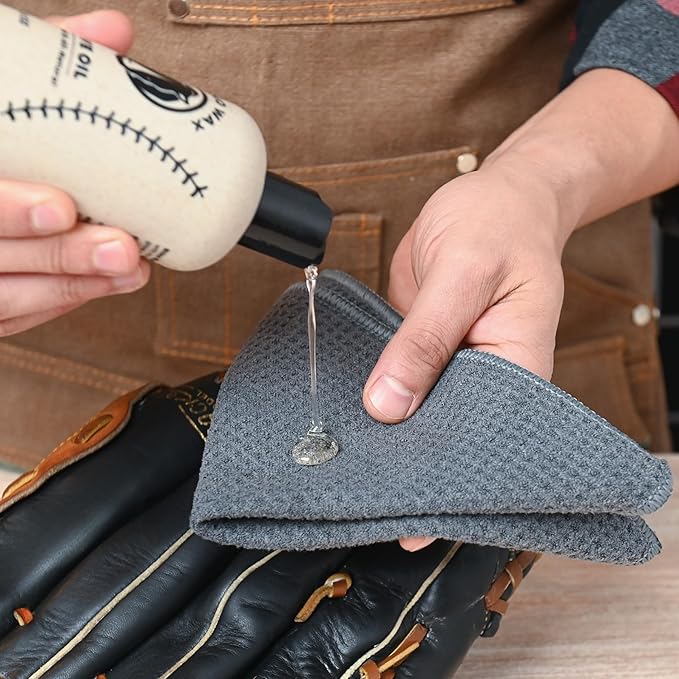 Rhino Wax - Baseball Glove Ultimate Break-in Kit - Includes Premium Oil for Ball Gloves, Mitt Conditioner, Hardwood Mallet, Wrap, Brush, and Microfiber Cloth - This is How to Break in a Glove Fast