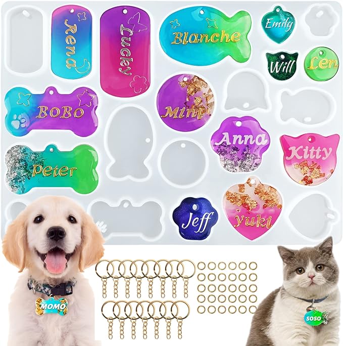 Actvty Pet Tag Resin Mold Silicone, Dog Tag Molds by Actvty