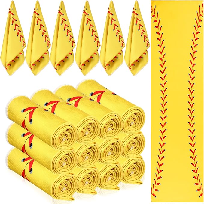 Chumia 18 Pcs 30 x 9 Inch Mini Softball Cooling Towel Accessories Softball Party Favors Ice Towel Breathable Chilly for Player Team Coach Team Gifts Goodie Bag Stuffers Sport Supplies
