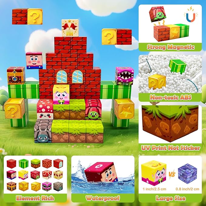 Magnetic Blocks Building Toys for Kids: 48PCS Magnetic Blocks for Kids Ages 4-8 - Image 3