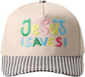 MIRMARU Two-Tone Vintage Canvas Trucker Hats for Men & Women, Adjustable Size Baseball Caps with Trendy Embroidered Design