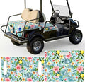 Fanfanwin 2 Pcs Hawaiian Style Golf Cart Seat Covers for 2 & 4 Passenger Carts, Golf Cart Seat Towel Blanket with Front and Rear Cover Compatible with Ezgo/Yamaha/Club Car