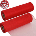 TONIFUL 2 Rolls 10 Inch Red Decorative Mesh Ribbbon Rolls, Fabric Mesh by TONIFUL