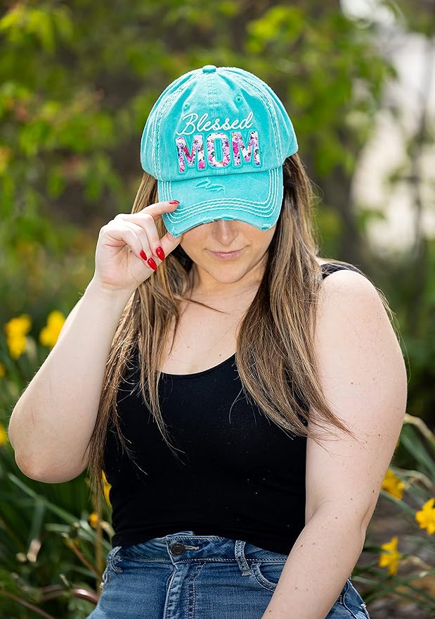 Funky Junque Distressed Vintage Baseball Cap - Embroidered Patch Women's Hat - Holiday, Lifestyle & Patriotic Designs