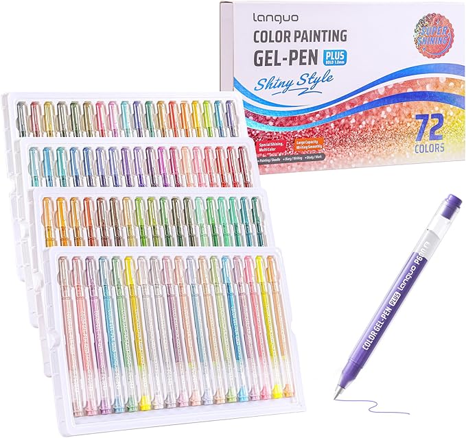 72 Color 1.0mm Glitter Markers for Adults Painting, Christmas Card Drawing by Unknown