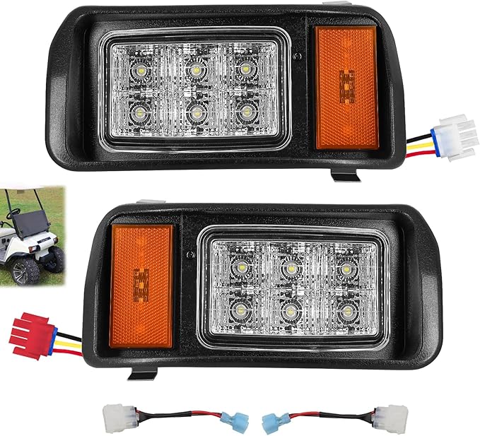 DRIVE UP Club Car DS LED Headlight Kit, 12V Factory Style LED Headlights with Adapter Wire for Club Car DS 1993-up Gas and Electric Golf Carts, OEM 101988001