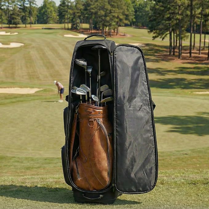 Carbon Fiber Golf Travel Bag Support Rod - Thick Anti-Impact Cover and Lightweight Travel Golf Bag Support Pole, Golf Club Travel Protection Kit