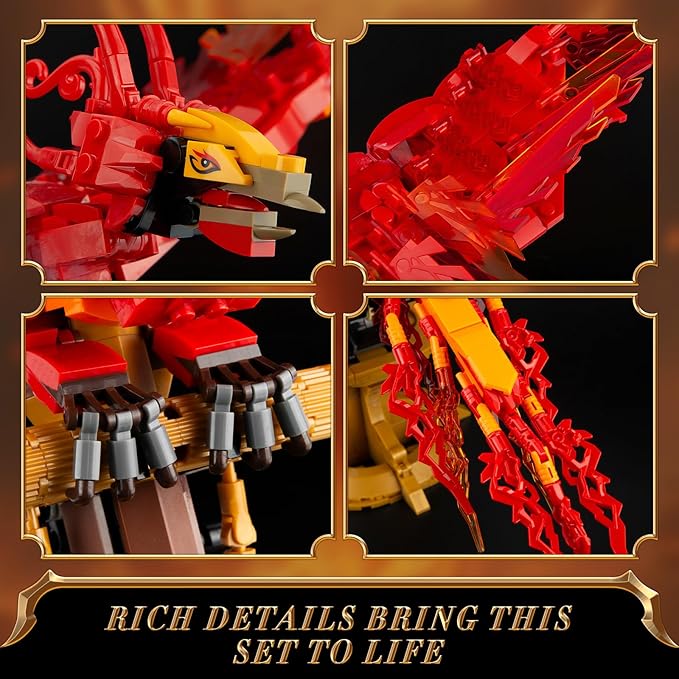 Phoenix Building Set, Bird Animals Set Wings Adjustable Building Kit, - Image 2