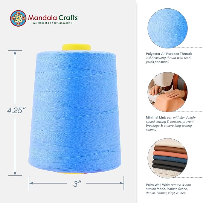 Mandala Crafts 4 Pack of Serger Threads Cones Spools - Image 3