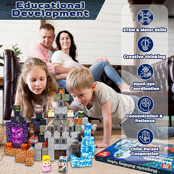 Goody King 150 PCS Magnetic Building Blocks, Dark Castle Set Magnetic Blocks - Image 6
