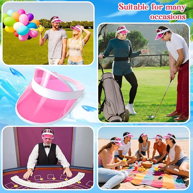 Tarpop Poker Visors Hats Bulk Casino Bingo Visor Casino Dealer Clear Plastic Sun Golf Hats for Women Men