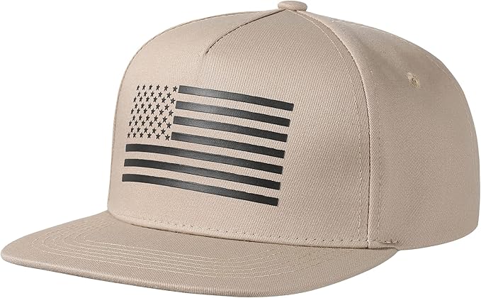 UALON Baseball Cap, Snapback Trucker Hat for Men & Women with American Flag and Adjustable, Breathable Mesh, Flat Bill Hats