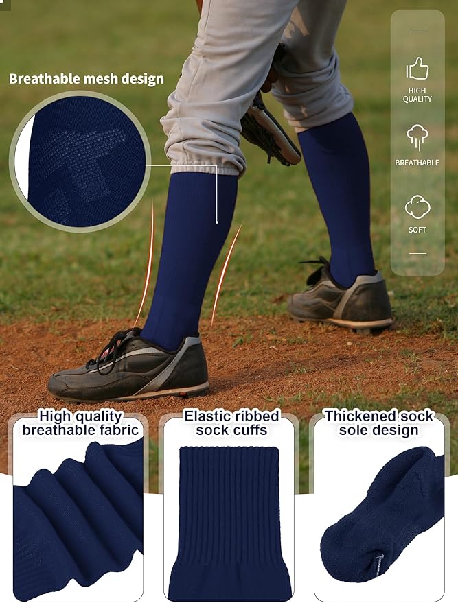 Baseball Socks and Belt Combo Set Cotton Boys Adjustable Baseball Softball Socks and Belt for Boys Girls