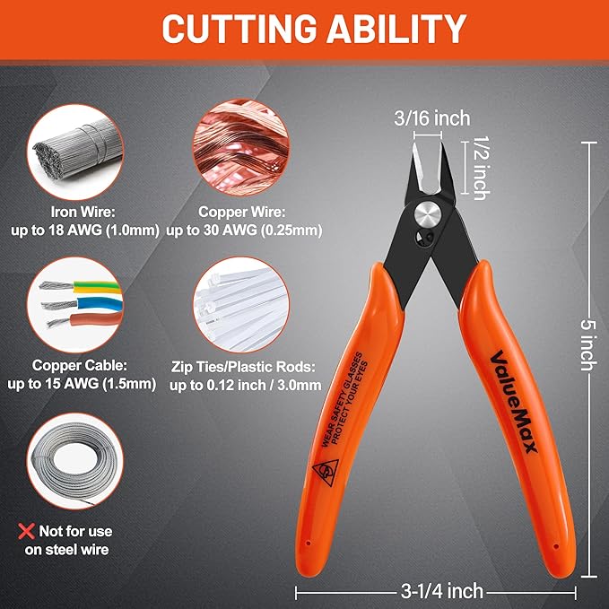 ValueMax Flush Cutters 6 Pack, Small Diagonal Cutters - Image 4