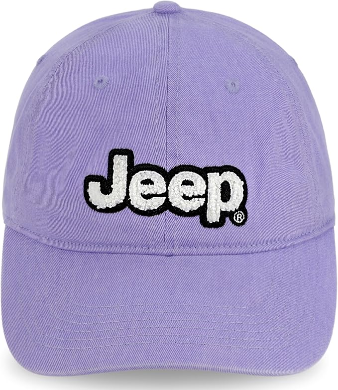 Jeep Women’s Ponytail Hat – Garment Washed Cotton Twill Baseball Cap, Chenille Logo, Adjustable Strap, Low Profile