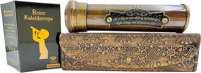 Handcrafted Brass Kaleidoscope – Vintage Nautical Collectible Gift by MAH