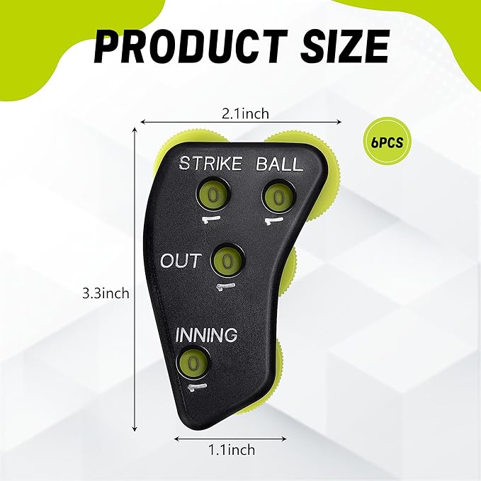 Watayo Wheel Baseball Umpire Clicker, Umpire Indicator Gear, Practical Baseball Counter Clicker for Scorekeeper Recording Outs & Innings Balls
