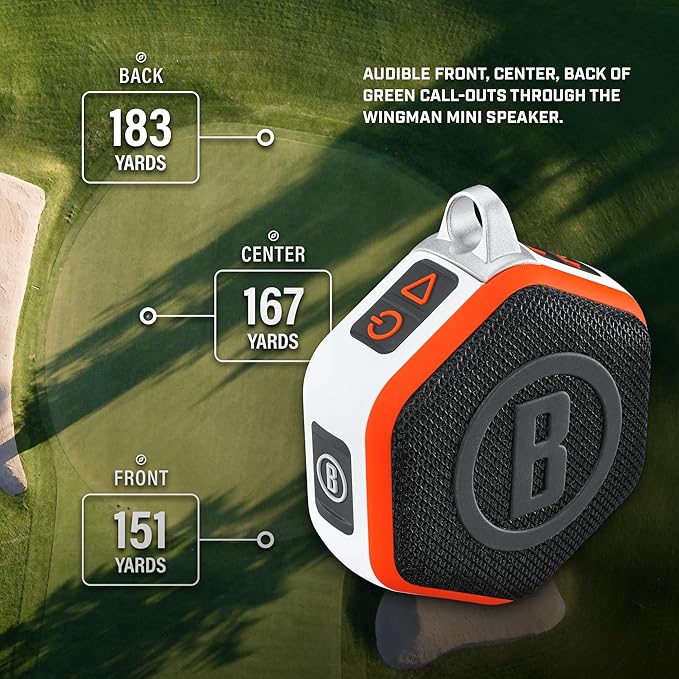 Bushnell Golf Wingman Mini Bluetooth Speaker with GPS Orange