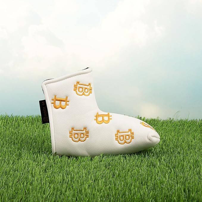 Bitcoin Golf Putter Cover for Blade and Mallet Putters - Golf Headcovers for Club Protection - HODL 21 Golf Accessories
