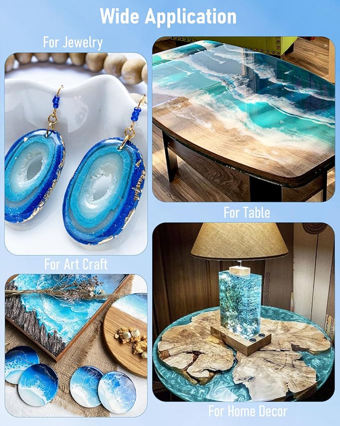 1 Gallon Epoxy Resin Kit with 24 Colors Mica Powder, Cups & Stick, Crystal - Image 5