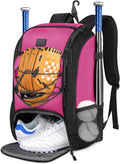 MATEIN Baseball Backpack, Softball Bat Bag with Shoes Compartment for Youth, Boys and Adult, Lightweight Baseball Bag with Fence Hook Hold TBall Bat, Batting Mitten, Helmet, Caps, Teeball Gear